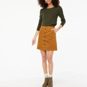 J. Crew Corduroy Button-Front Mini Skirt Size 20